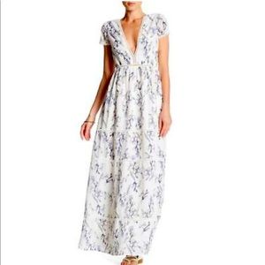 LUCCA COUTURE FLORAL PRINT MAXI DRESS